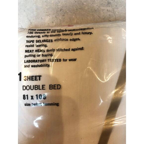 Vintage double flat white sheet from Grant Maid/wt grant 100% cotton. 81x108. - Picture 5 of 5